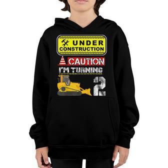 Kids 2Nd Truck Themed Birthday Excavator Shirt Age 2 Yr Old Youth Hoodie | Mazezy