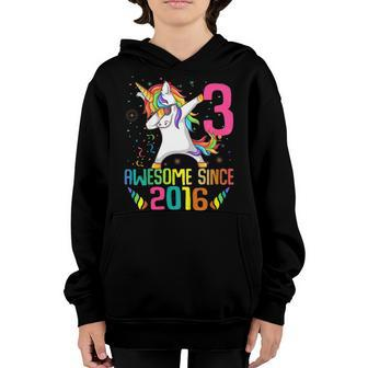 Kids 3 Years Old 3Rd Birthday Unicorn Dabbing Shirt Girl Gift Par Youth Hoodie | Mazezy
