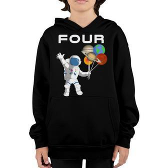 Kids 4 Year Old Outer Space Birthday Party 4Th Birthday Shirt B Youth Hoodie