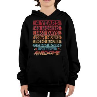 Kids 4Th Birthday 4 Years Old Vintage Retro 48 Months Youth Hoodie | Mazezy