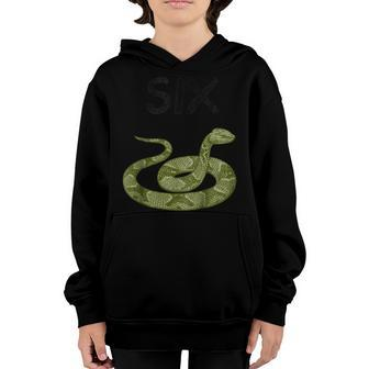Kids 6 Year Old Snake Reptile Birthday Party 6Th Birthday Youth Hoodie | Mazezy