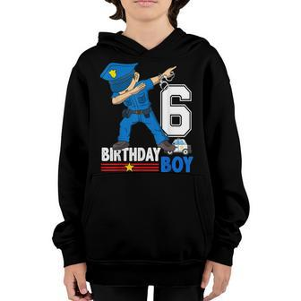 Kids 6 Years Old Police Birthday Shirt Officer Cop Car 6Th Youth Hoodie | Mazezy