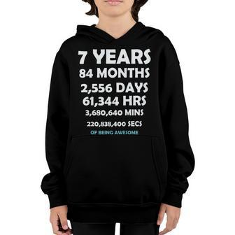 Kids 7Th Birthday 7 Years Old 84 Months Being Awesome Gift Shirt Youth Hoodie | Mazezy CA
