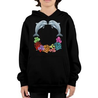 Kids 8 Year Old Dolphin Birthday Party 8Th Birthday Youth Hoodie | Mazezy