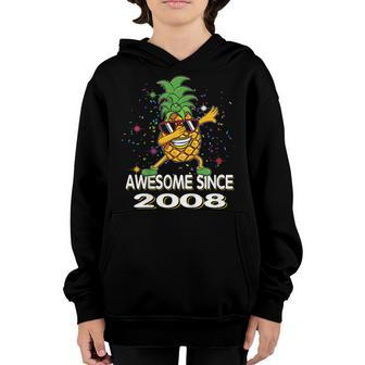 Kids Awesome Since 2008 Birthday Pineapple Dabbing T Shirt Gift Youth Hoodie | Mazezy