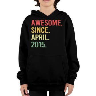 Kids Awesome Since April 2015 4Th Birthday Boys Girls Youth Hoodie | Mazezy
