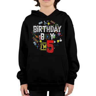 Kids Birthday Boy Im 5 Years Old Gifts Toddler 5Th Birthday Youth Hoodie - Seseable
