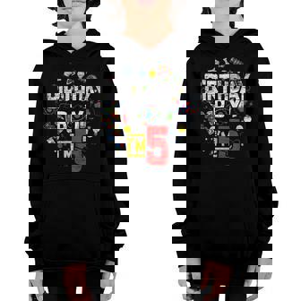 Kids Birthday Boy Im 5 Years Old Gifts Toddler 5Th Birthday Youth Hoodie - Seseable