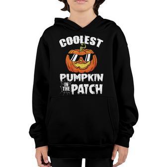 Kids Coolest Pumpkin In The Patch Halloween Boys Girls Men V4 Youth Hoodie - Thegiftio UK