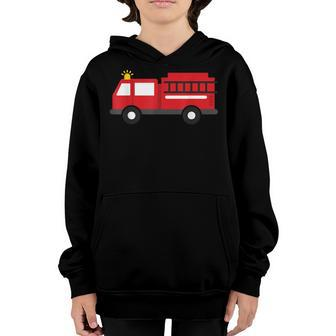 Kids Fire Fighter Truck | Toddler Boys Firetruck Youth Hoodie - Seseable