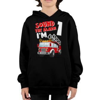 Kids Fire Truck 1 Year Old Firefighter 1St Birthday Boy Youth Hoodie - Seseable