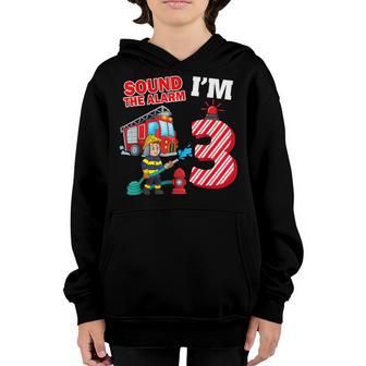 Kids Fire Truck 3Rd Birthday Boy Firefighter 3 Year Old Youth Hoodie - Thegiftio UK