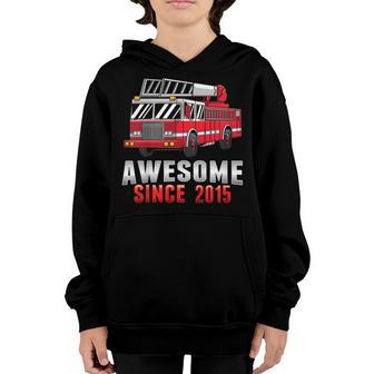 Kids Fire Truck 5Th Birthday 5 Years Old Firefighter Boys Girls Youth Hoodie | Mazezy
