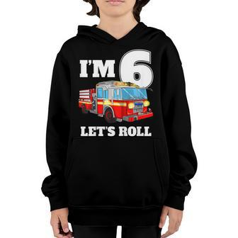 Kids Fire Truck 6Th Birthday T Shirt Boy Firefighter 6 Year Old Youth Hoodie | Mazezy