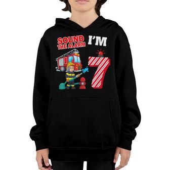 Kids Fire Truck 7Th Birthday Boy Firefighter 7 Year Old Youth Hoodie - Thegiftio UK