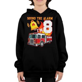 Kids Fire Truck 8Th Birthday Boy Firefighter 8 Year Old Youth Hoodie - Thegiftio UK