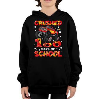 Kids First Grader Monster Truck Crushed 100 Days Of School Youth Hoodie - Thegiftio UK