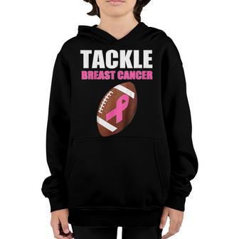 Kids Football Pink Ribbon Breast Cancer Awareness Youth Hoodie - Thegiftio UK