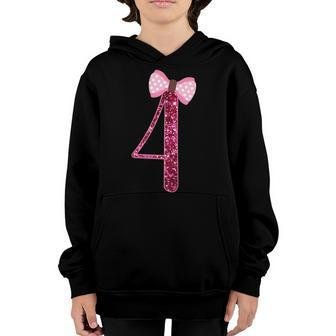 Kids Girls 4Th Birthday Shirt - Gift For 4 Years Old Girl Bday Youth Hoodie | Mazezy DE