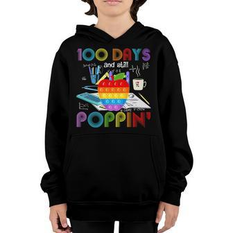 Kids Happy 100 Days Of School And Still Poppin 100Th Day Pop It Youth Hoodie - Seseable