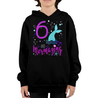 Kids Mermaid Girls 6Th Birthday Shirt 6 Years Old Party Gift Youth Hoodie | Mazezy DE