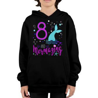 Kids Mermaid Girls 8Th Birthday Shirt 8 Years Old Party Gift Youth Hoodie | Mazezy AU