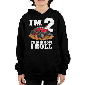 Kids Monster Truck 2Nd Birthday T Shirt Boy 2 Year Old Gift Tee Youth Hoodie | Mazezy
