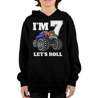 Kids Monster Truck 7Th Birthday T Shirt Boy 7 Year Old Gift Tee Youth Hoodie | Mazezy CA