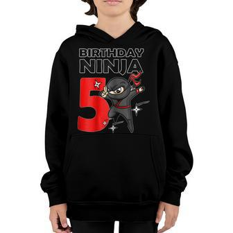 Kids Ninja Birthday Shirt 5 Year Old 5Th Birthday Boy Shirt Youth Hoodie | Mazezy