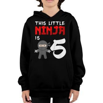 Kids Ninja Birthday Shirt 5 Year Old 5Th Birthday Party Gifts Youth Hoodie | Mazezy