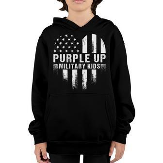 Kids Purple Up For Military Kids Month Of The Military Child Youth Hoodie | Mazezy