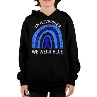 Kids T1d Diabetes Awareness In November We Wear Blue Rainbow Youth Hoodie - Thegiftio UK