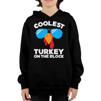 Kids Thanksgiving Day Shirt For Toddlers Boys Coolest Turkey Youth Hoodie | Mazezy