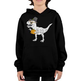 Kids Turkey T Rex Dinosaur Toddler Thanksgiving Outfit Boy Youth Hoodie - Thegiftio UK