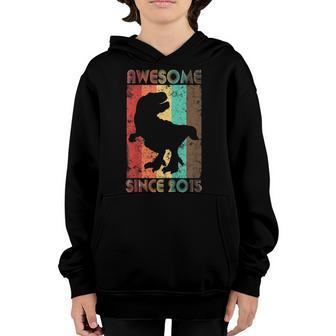 Kids Vintage Dinosaurs Awesome 2015 4Th Birthday Boy Gift Shirts Youth Hoodie | Mazezy