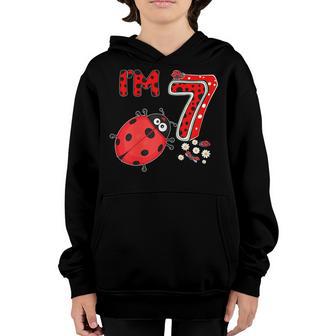Ladybug 7 Year Old 7Th Birthday Girl Family Ladybug Youth Hoodie - Thegiftio UK