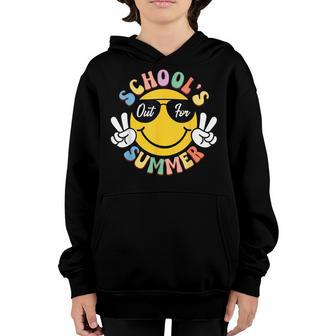 Last Day Of School Graduation Groovy Schools Out For Summer Youth Hoodie | Mazezy