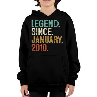 Legend Since January 2010 13Th Birthday Gift 13 Year Old Boy Youth Hoodie - Thegiftio UK