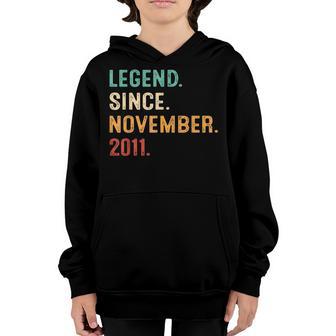 Legend Since November 2011 11Th Bday Gifts 11 Years Old Boys Youth Hoodie - Thegiftio UK