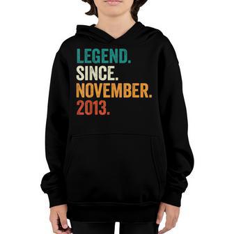 Legend Since November 2013 9Th Birthday Gift 9 Years Old Boy V2 Youth Hoodie - Thegiftio UK