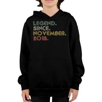 Legend Since November 2018 4Th Birthday Gift 4 Years Old Boy V4 Youth Hoodie - Thegiftio UK
