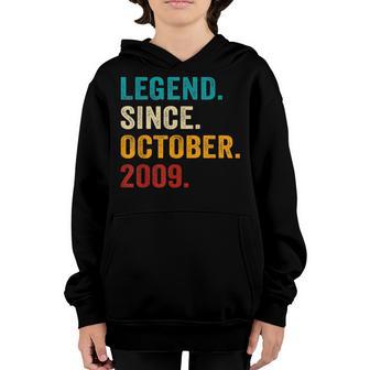Legend Since October 2009 13Th Bday Gifts 13 Years Old Boys V3 Youth Hoodie - Thegiftio UK
