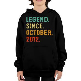 Legend Since October 2012 10Th Birthday Gift 10 Year Old Boy Youth Hoodie - Thegiftio UK