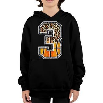 Leopard 3Rd Birthday Sport 3 Years Old Basketball 3 Boys Youth Hoodie - Thegiftio UK