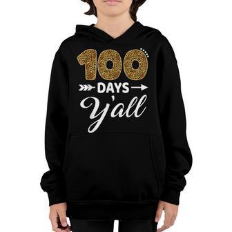 Leopard Print 100 Days Yall 100Th Day Of School Youth Hoodie - Thegiftio UK
