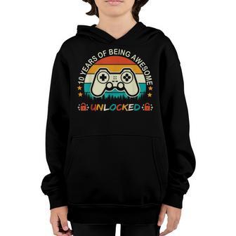 Level 10 Unlocked Awesome 2013 Video Game 10Th Birthday Boys Youth Hoodie - Thegiftio UK