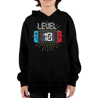 Level 10 Unlocked Gamer 10Th Birthday Gift Video Game Lovers V2 Youth Hoodie - Thegiftio UK