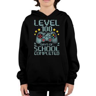 Level 100 Days Of School Completed Gamer 100Th Day Game Youth Hoodie - Thegiftio UK