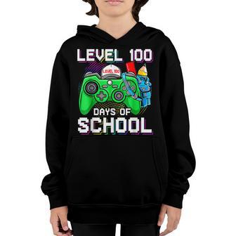 Level 100 Days Of School Game 100 Days Smarter Boy Youth Hoodie - Thegiftio UK
