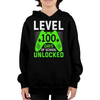 Level 100 Days Of School Unlocked Awesome Students Teachers Youth Hoodie - Seseable